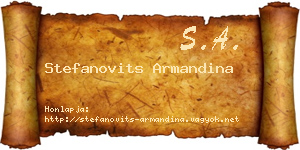 Stefanovits Armandina névjegykártya